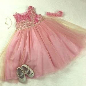 Pippa & Julie Girls Rose Sleeveless Flare Dress